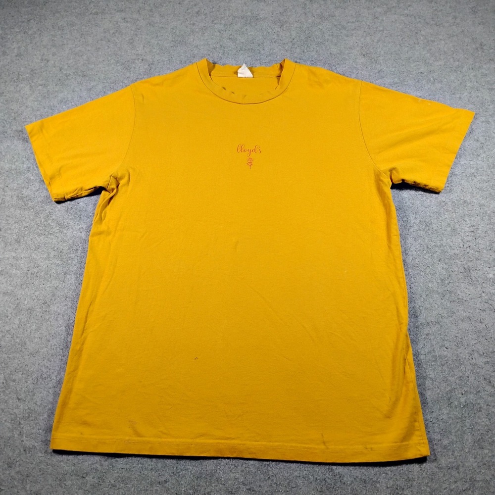 Lloyd's Chopper Shop Yellow Rose Graphic Cotton T-Shirt Mens Large Short Sleeve